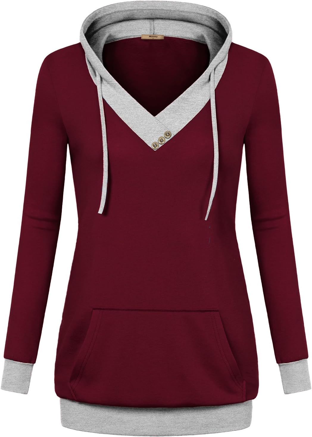 Womens Long Sleeve Color Block Lightweight Pullover Sweatshirt Hoodies