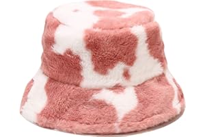 Umeepar Winter Faux Fur Fuzzy Bucket Hat Fluffy Warm Hat for Women Men