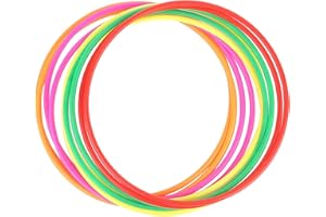 Crystallove 12pcs Plastic Random Color Toss Rings for Carnival Garden Backyard Outdoor Games (9.4 Inch)