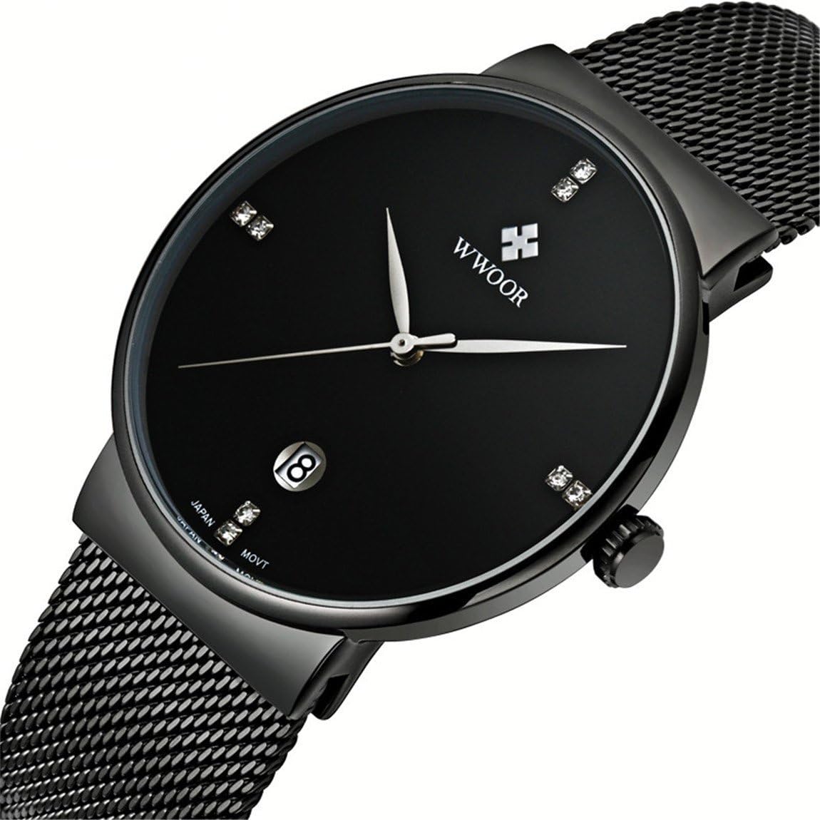 Original Curren Titanium Black Men Military Sports Watches Quartz Fashion Watch Full Steel Band Watch +