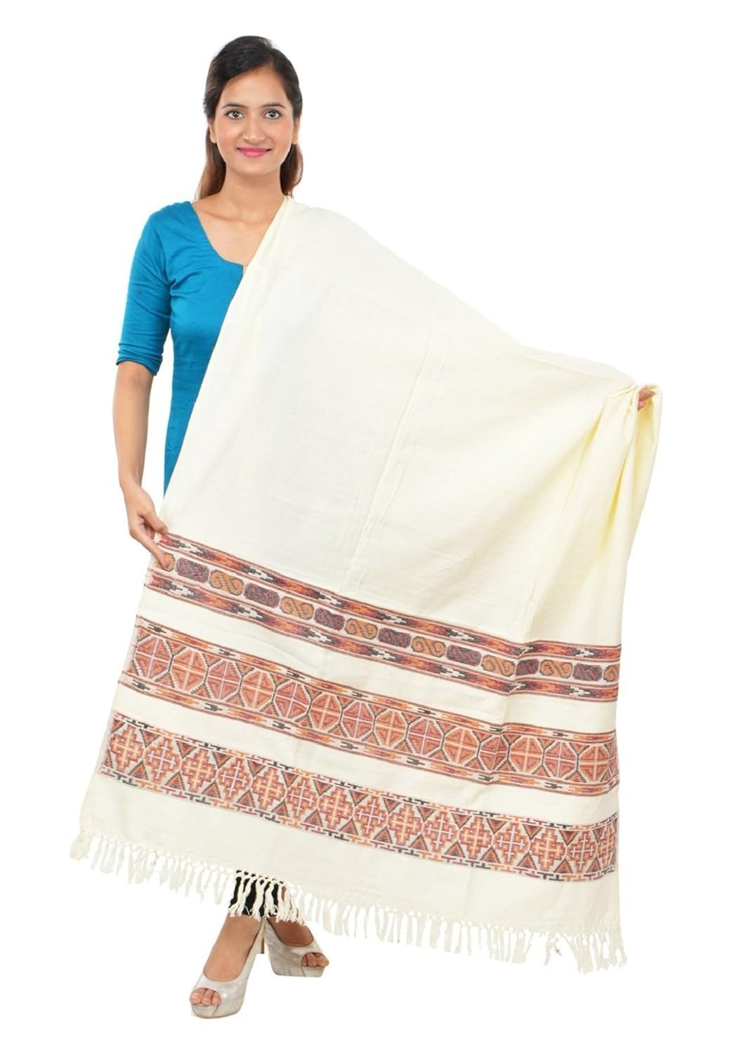 handycraft multicolor women's kashmiri woolen shawls, stoles, dupattas