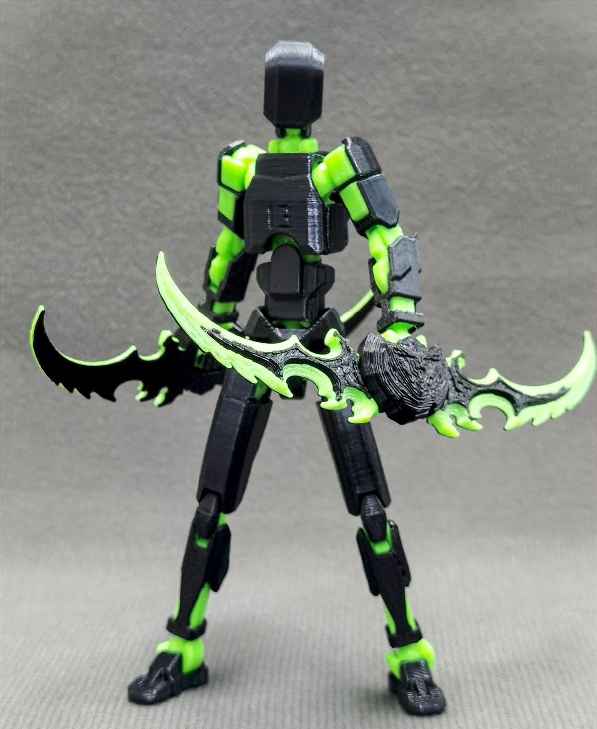 T13 (Assembly Completed) 3D Printed Action Figure,Dummy 13 Robot Action Figures, T13 Collectible Action Figure Articulated, for Collectors Desktop Decorations, muñeco de acción (Black Green)