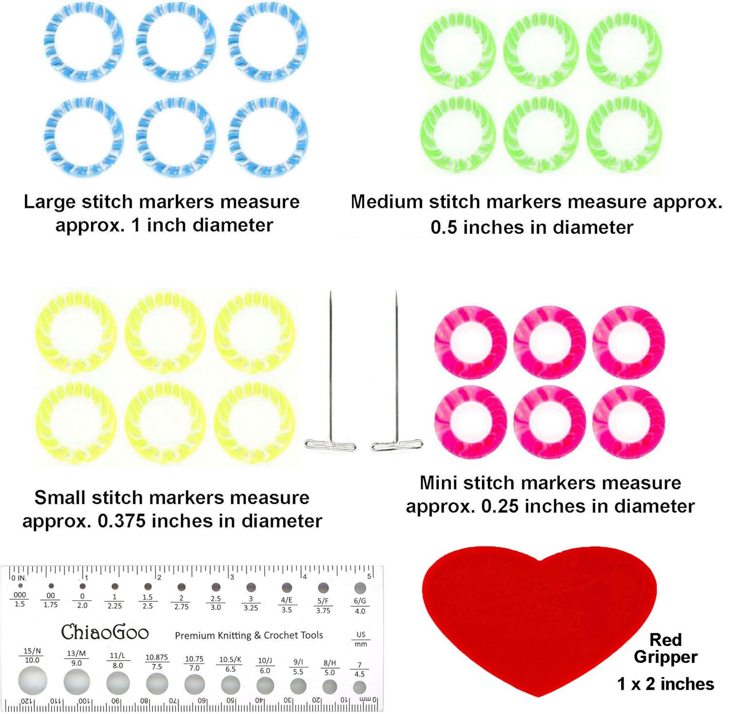 ChiaoGoo Spin Bamboo 5-Inch Complete 2500-C Interchangeable Circular Knitting Needle Set, Sizes US 2, 3, 4, 5, 6, 7, 8, 9, 10, 10.5, 11, 13, 15 with 6 Cords with Project Bag