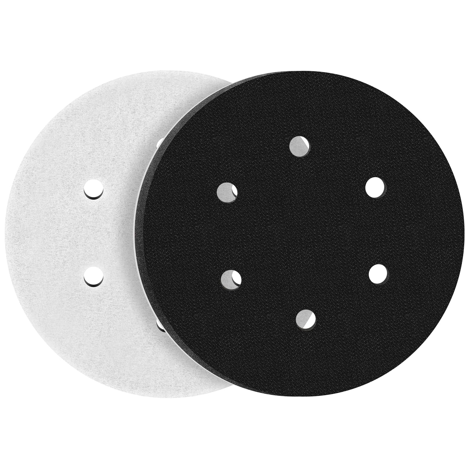 STEBRUAM 2Pcs 150mm Soft Sponge Interface Pad Sanding Pad 6 Holes for 6Inch Sander Replacement Cushion Pad Impact-Resistant Noise Reduction Protection Polisher