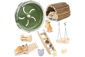 KVITTRA Hamster Exercise Wheel Toys, 6.9in Large Size Hamster Running Wheel Hamster Toys Guinea Pig Toys Hamster Cage Accessories Small Animal Molar Chew Toys for Chinchillas,Gerbils,Mice,Mouse,Bunny