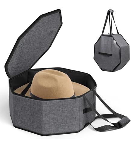 Étui Rigide De Voyage Pour Chapeau - Noir EVA - Protection Bord, Fente Tablette - Pour Fedora, Panama, Chapeau De Paille - 6