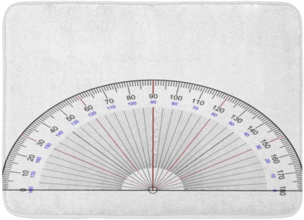 SPXUBZ Mathematics Protractor Smiple White Doormat Non Slip Entrance Rug Outdoor/Indoor Durable and Waterproof Machine Washable Door Mat Size:18x30 inch