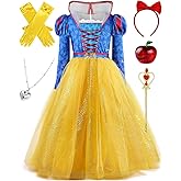 GFTYBCST Princess Dress Up for Girls, Halloween Costume Cosplay Birthday Party Outfits for Kids 3-15 Years