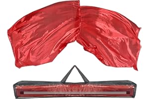 Baisdan 54"X45" Worship Flags with Carrying Bag, Worship Flags for Dance Church, Praise Dance Flags for Worship, Praise Flags with Flexible Rods and Storage Bag, Set of 2, Red