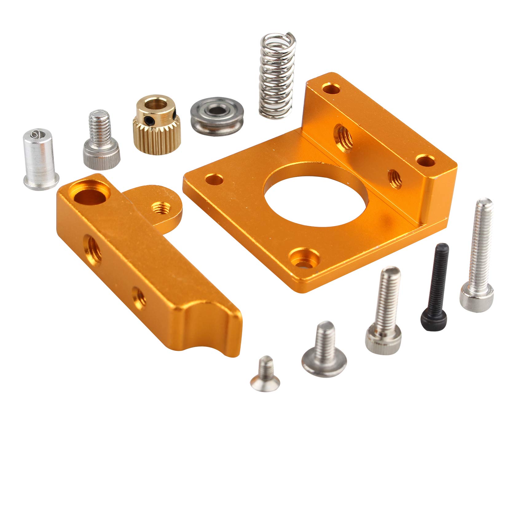 Jopto MK8 Bowden Extruder Accessories, Left Hand 3D Printer Parts MK8 Extruder Aluminum Frame MK8 Extruder Drive Feed DIY Kit Compatible with Reprap Delta Prusa i3 3D Printer