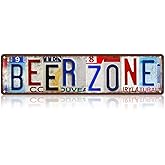 Vintage Beer Zone Wall Decor Street Signs Metal Tin Signs 16 x 4 Inches