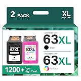 Cool Toner 63 63XL Ink Cartridges Black and Color Combo Pack Replacement for HP63XLBlack 63 XL for HP Envy 4520 Officejet 3830 4650 5255 5258 5200 4655 Deskjet 1112 3630 2132 3632 2130 Printer 2-Pack