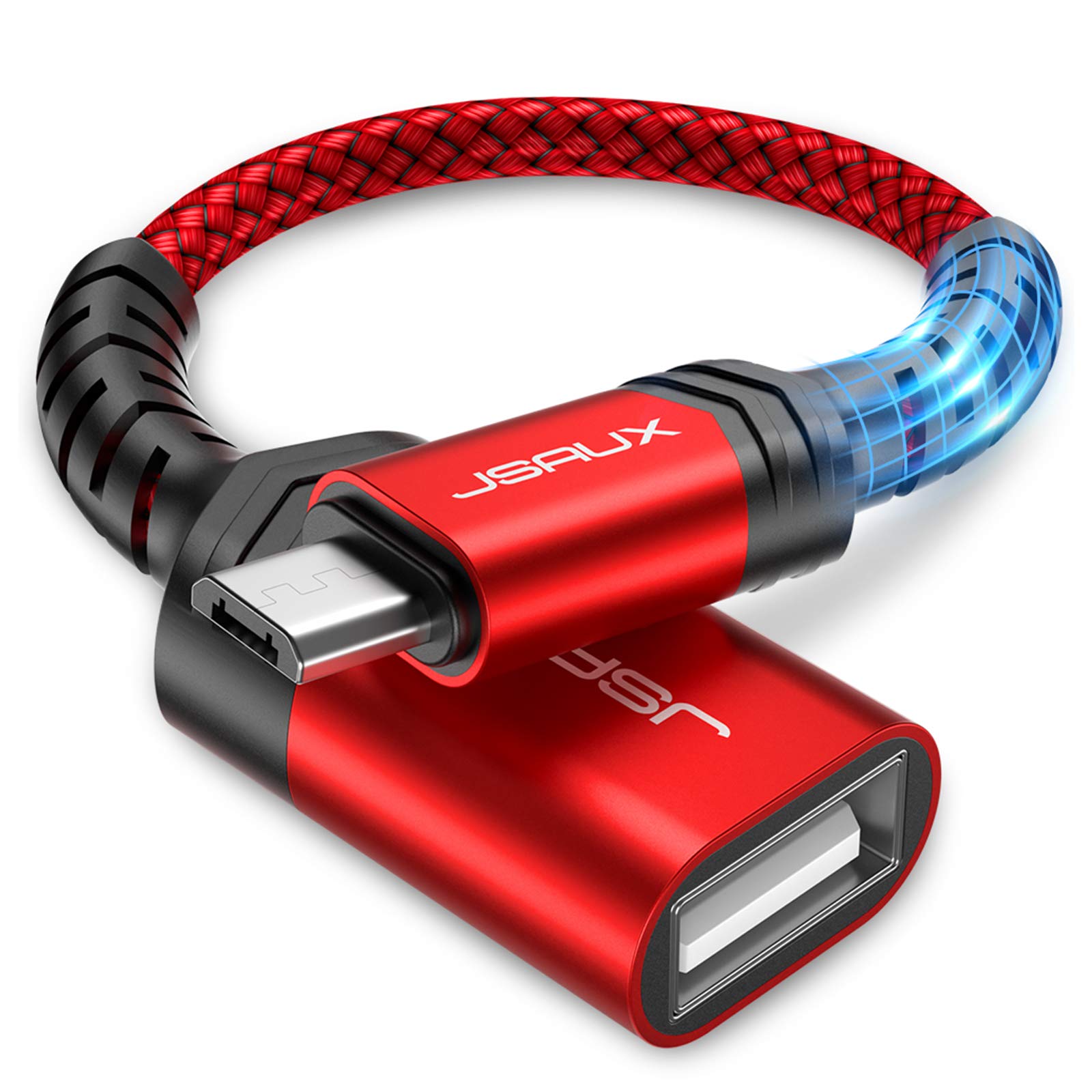 JSAUX Micro USB OTG Adapter, [2-Pack] Micro USB Male to USB 2.0 Female OTG cable Compatible for Samsung S7/S7 Edge/S6/S6 Edge, Note 5/4/S4/S3, Huawei P Smart/P8/Honor 8X, Sony Xperia XA/Z5 ect - Grey