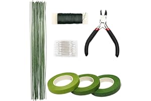 SHANDERBAR Floral Arrangement Kit ,Flower Arrangement Kit with Green Floral Tape and Wire, Boutonniere Kit ,Artificial Flower, Flower Bands and Threads, Brooch Pins, Thread Cutters for Wreath Making Products.