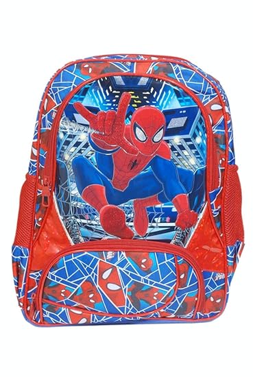 Marvel Avengers Spider Man School Bag for Boys 18 inch,Embossed School Bag for School Kids 7 Years Above