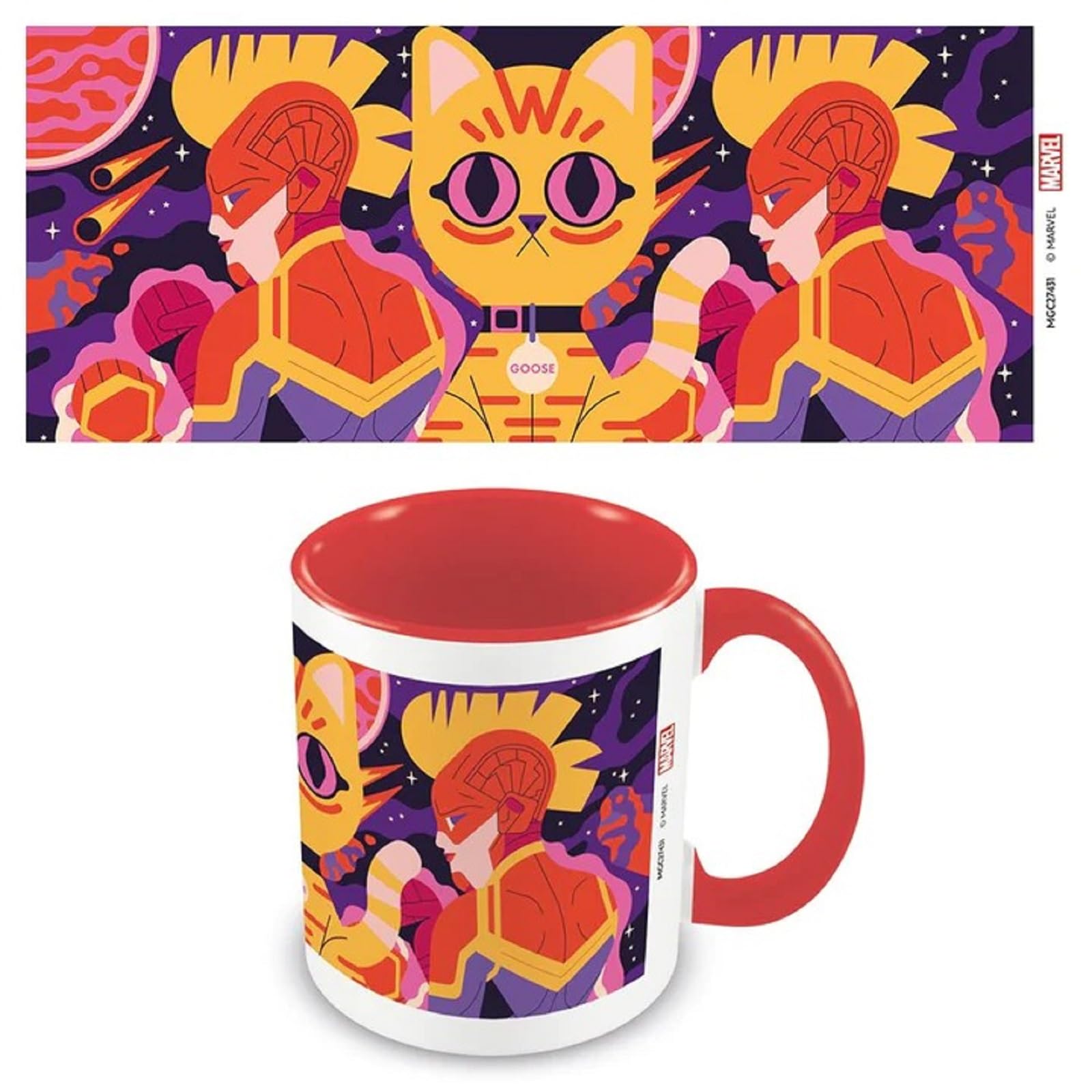 Marvel Captain Marvel Mug (Captain Marvel Design) 11oz Ceramic Coffee Mug, Marvel Gifts for Men, Marvel Gifts for Women, Cups and Coffee Mugs for Women and Men, Mugs for Kids - Official Merchandise