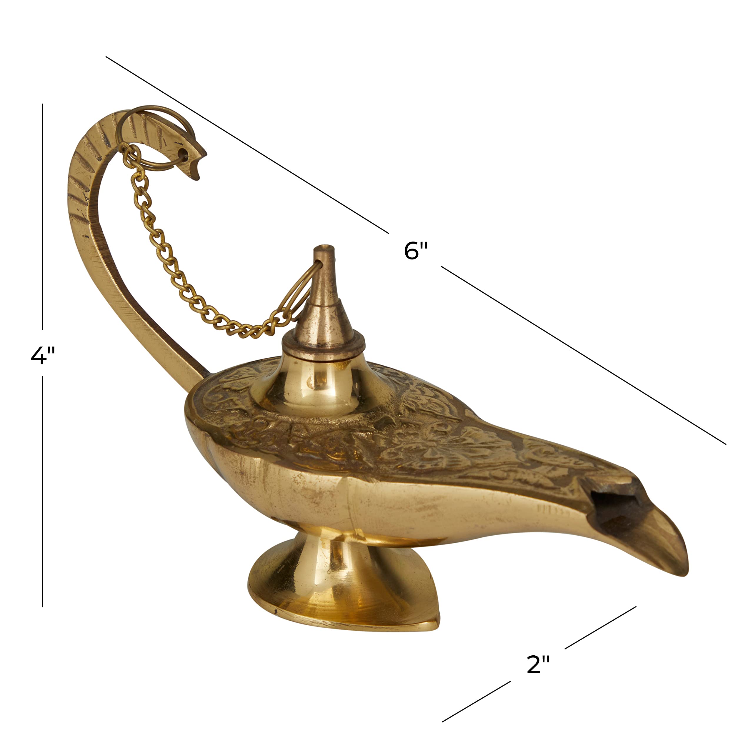Deco 79 Eclectic Brass Abstract Aladdin Lamp, 6