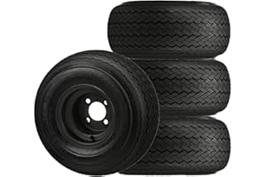 RM Cart Four Golf Cart Tires & Rims 18 X 8.5 X 8 18-850-8 18X8.50-8 Flat Black 4 Lug Hole 18"