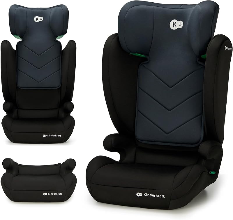 I-SPARK Silla de coche, i-Size, para bebé, Grupo 2/3 100-150 cm, de 3,5 a 12 años, de 15 a 36 kg, ligera (4,85 kg), cinturón de seguridad de 3 puntos, Protección lateral, Negro