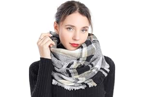 Belle Dame Plaid Tartan Infinity Scarves Loop Scarves Circle Scarves For Women Soft Warm Checked