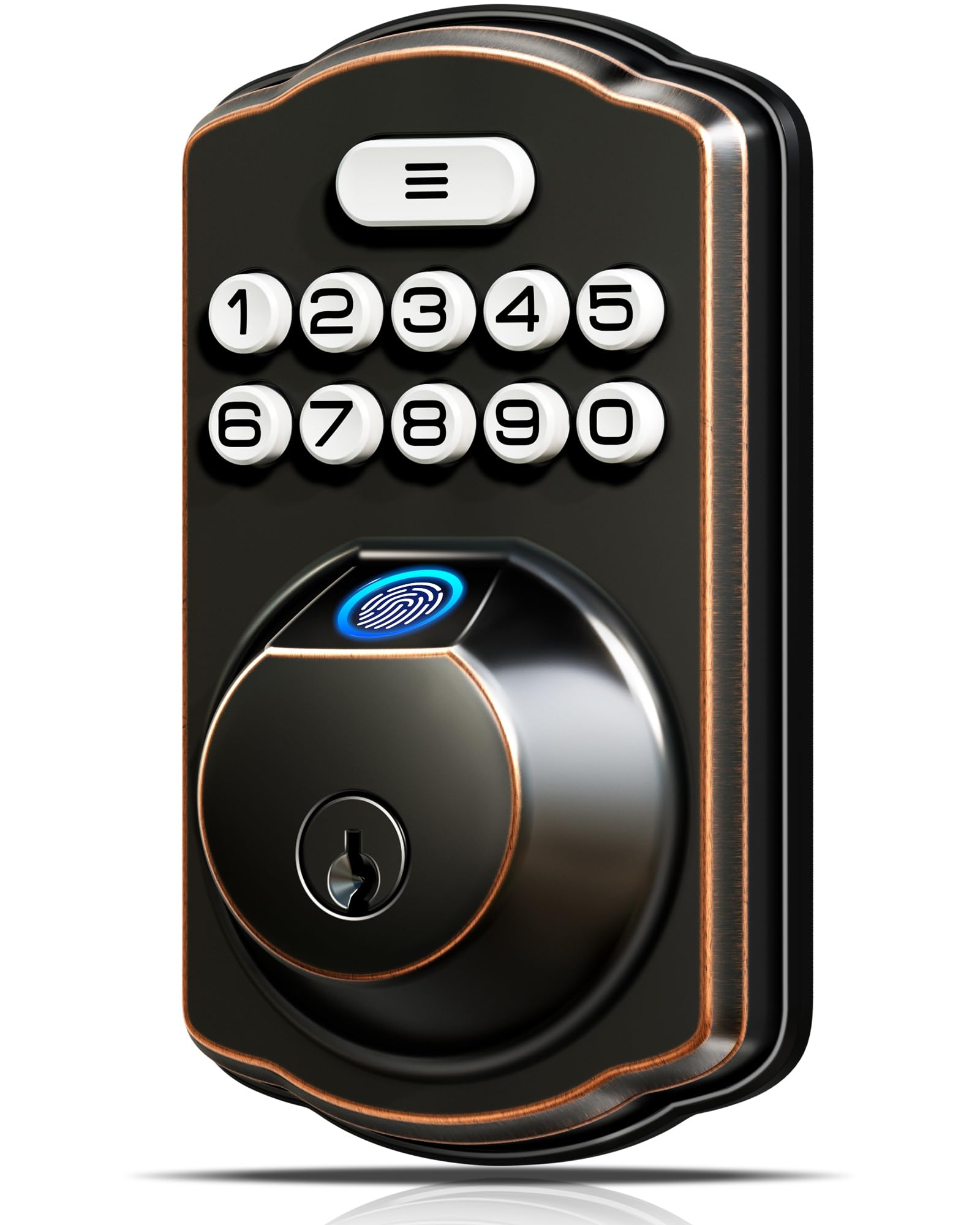 Photo 1 of Veise Fingerprint Door Lock, Keyless Entry, Auto Lock, Electronic Keypad Deadbolt for Front Door, Biometric, Anti-Peeking Password, Easy Install, Oil Rubbed Bronze