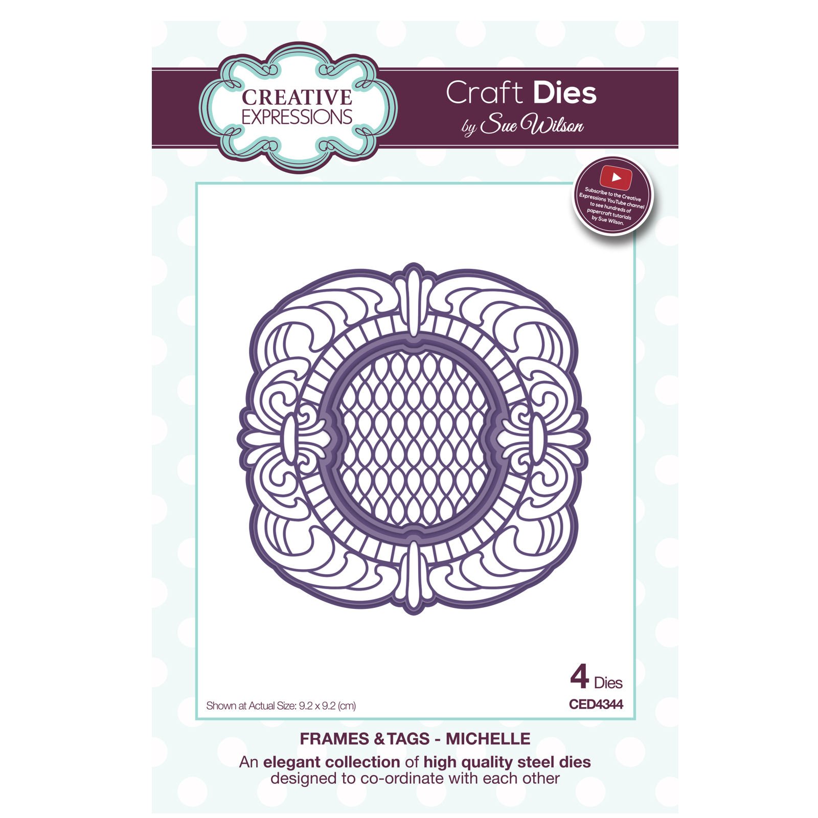 Sue Wilson Frames and Tags Collection Michelle Die, Metal, Silver, 23 x 16 x 0.8 cm