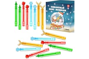 KANNOVE Christmas Party Favors Goodie Bags Stocking Stuffers for Kids 32-64 Pack, Small Mini Bubbles Wand Toys Gifts for Toddlers, Christmas School Classroom Party Supplies Prizes Treats Trinkets for Students