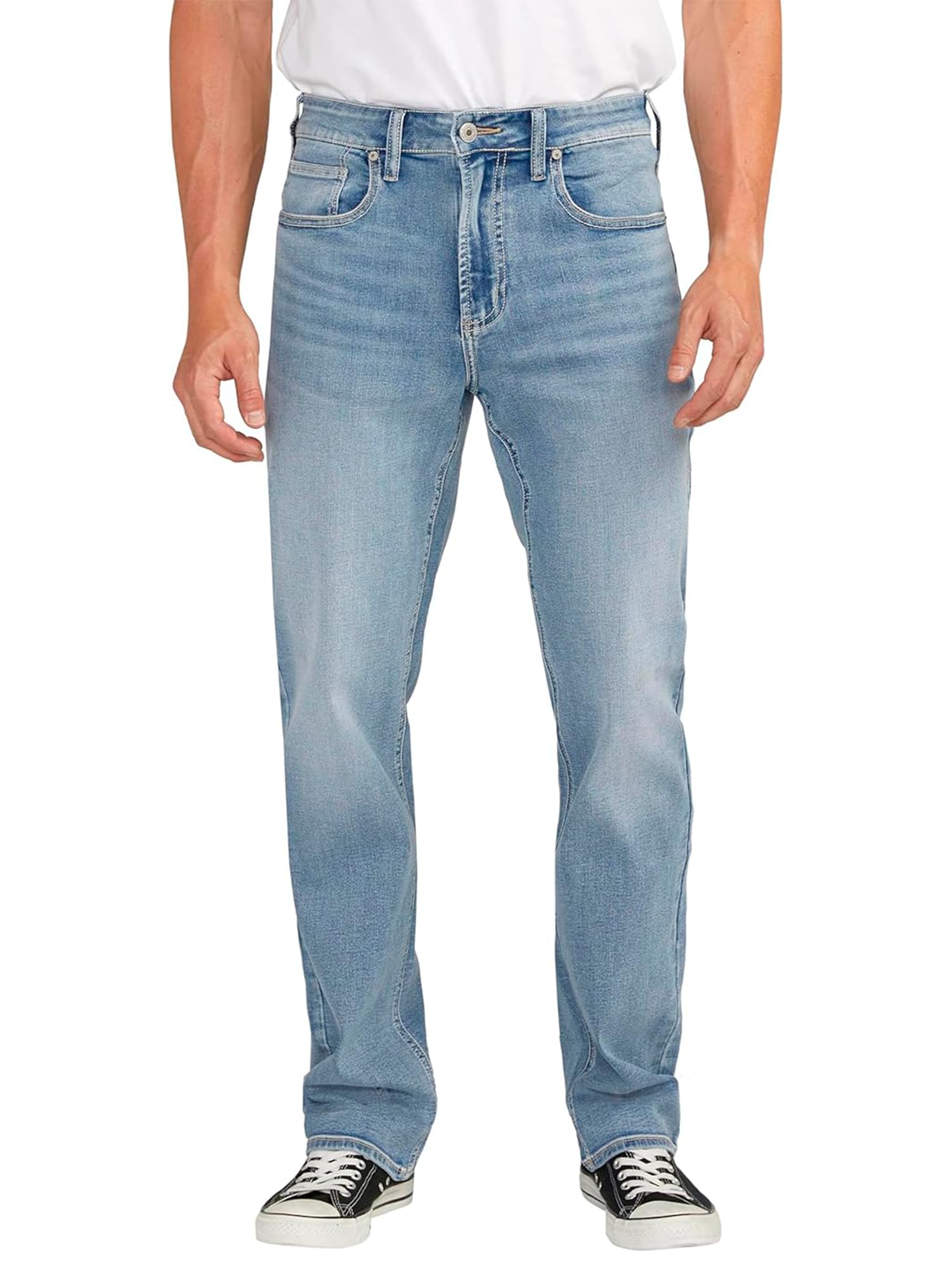 Silver Jeans Co. Men's Grayson Classic Fit Straight Leg Jeans, Med Wash FCB210 Image Silver Jeans Co. Men's Grayson Classic Fit Straight Leg Jeans, Med Wash FCB210 Image