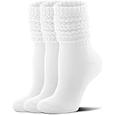 FITRELL Slouch Socks for Women, 3 Pairs Soft Cotton Knee High Scrunch Tube Boot Socks