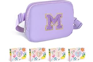 COSHAYSOO Purple Fanny Pack for Girls Purse Crossbody Belt Bag with Initials, Personalized 6 7 8 9 10 11 12 Year Old Teen Girl Birthday Gift Ideas Christmas Gifts Preteen Tween Trendy Stuff Letter M
