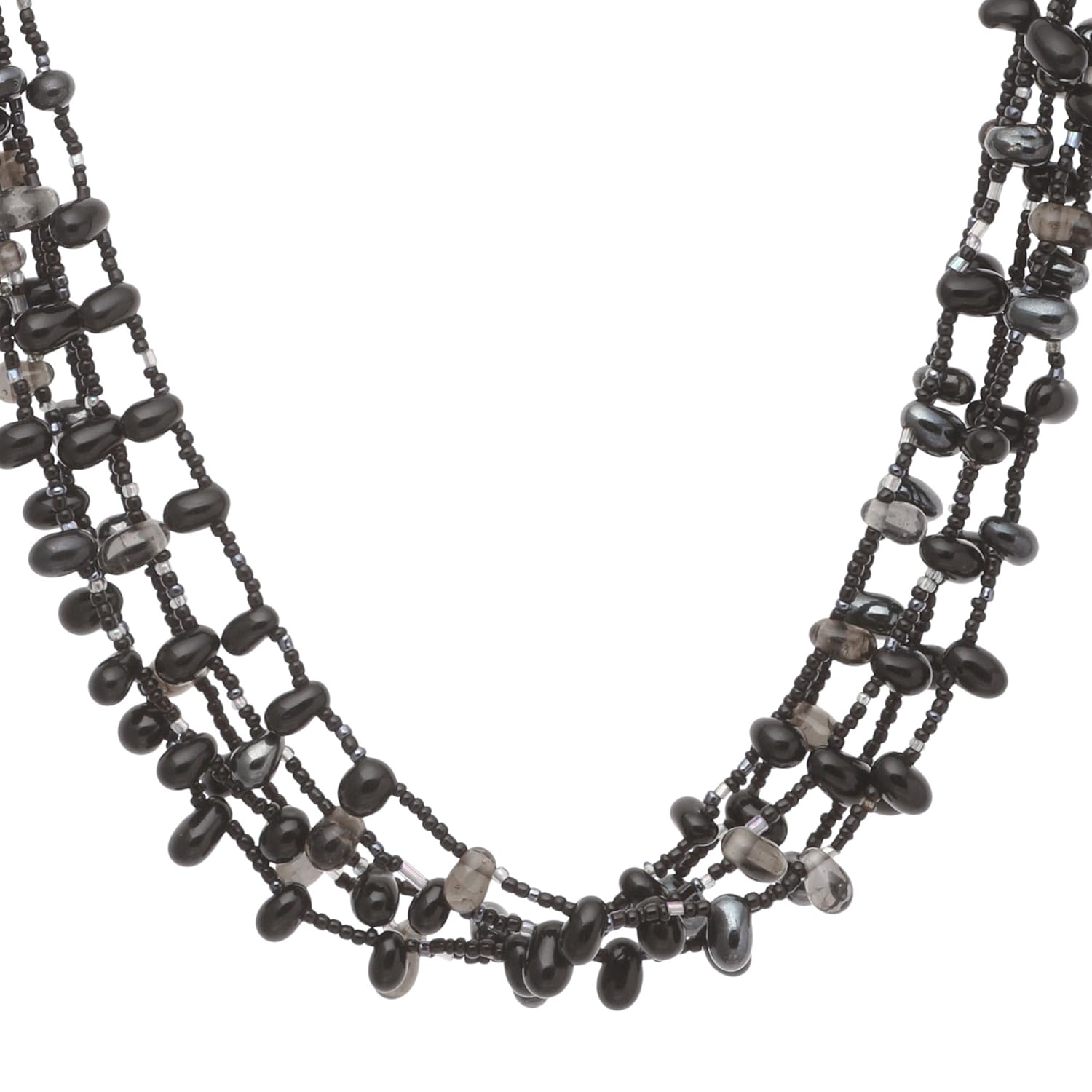 dca women's multi-strand glass necklace (4417p)