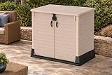 Duramax StoreAway 850L Plastic Garden Shed Outdoor Wheelie Bin Store Taupe view 3