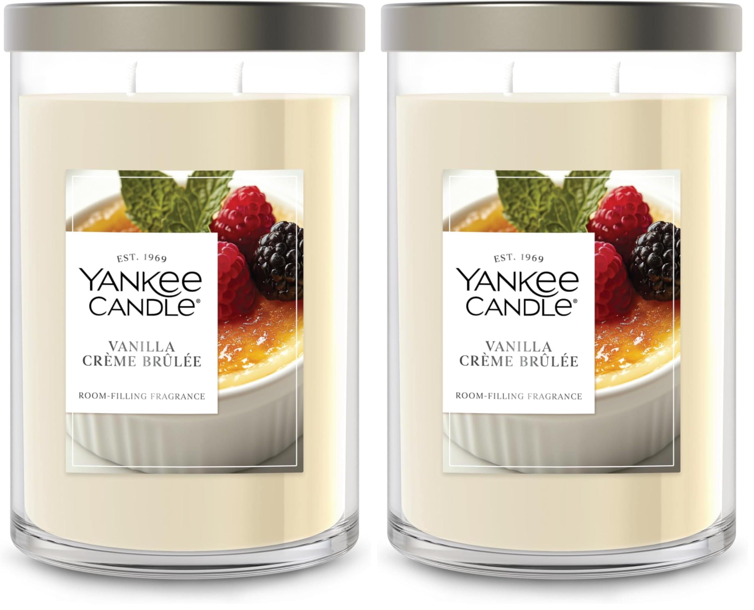 Yankee Candle Vanilla Crème Brûlée Scented, Signature 20oz Large Tumbler 2-Wick Candle, Over 60 Hours of Burn Time (Pack of 2) Image