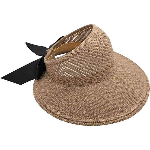 Brown Sun Hat with Shear Trim and Bow at Amazon Women display picture 2