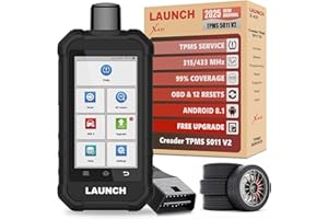 LAUNCH X431 Creader TPMS 5011 V2 Tire Pressure Monitoring Sensor Service Scanner Supports All 315/433MHz Sensors with 12 Service Functions - Upgraded Version of CRT5011E