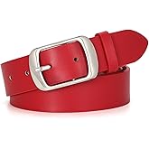 WHIPPY Women Leather Belts for Jeans Pants Fashion Dress Belt for Women with Solid Pin Buckle