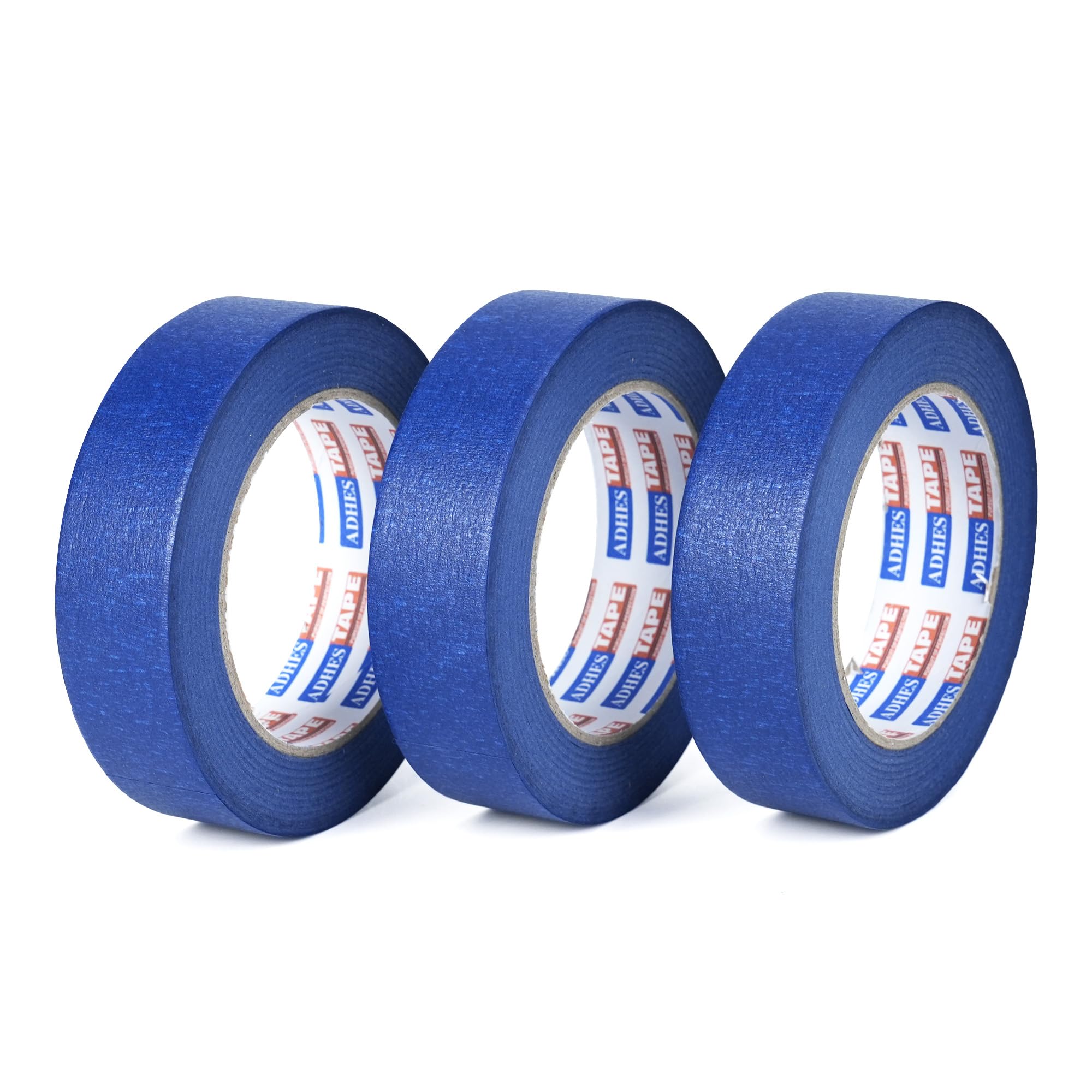 ADHES Blue Masking Tape For Painting And Indoor Decorating Painter Tape, UV Anti, Multi-Surface,DIY,Arts,Craft, 36mm x 41m, 3rolls for Sharp Lines Edge Treatment Color Separation