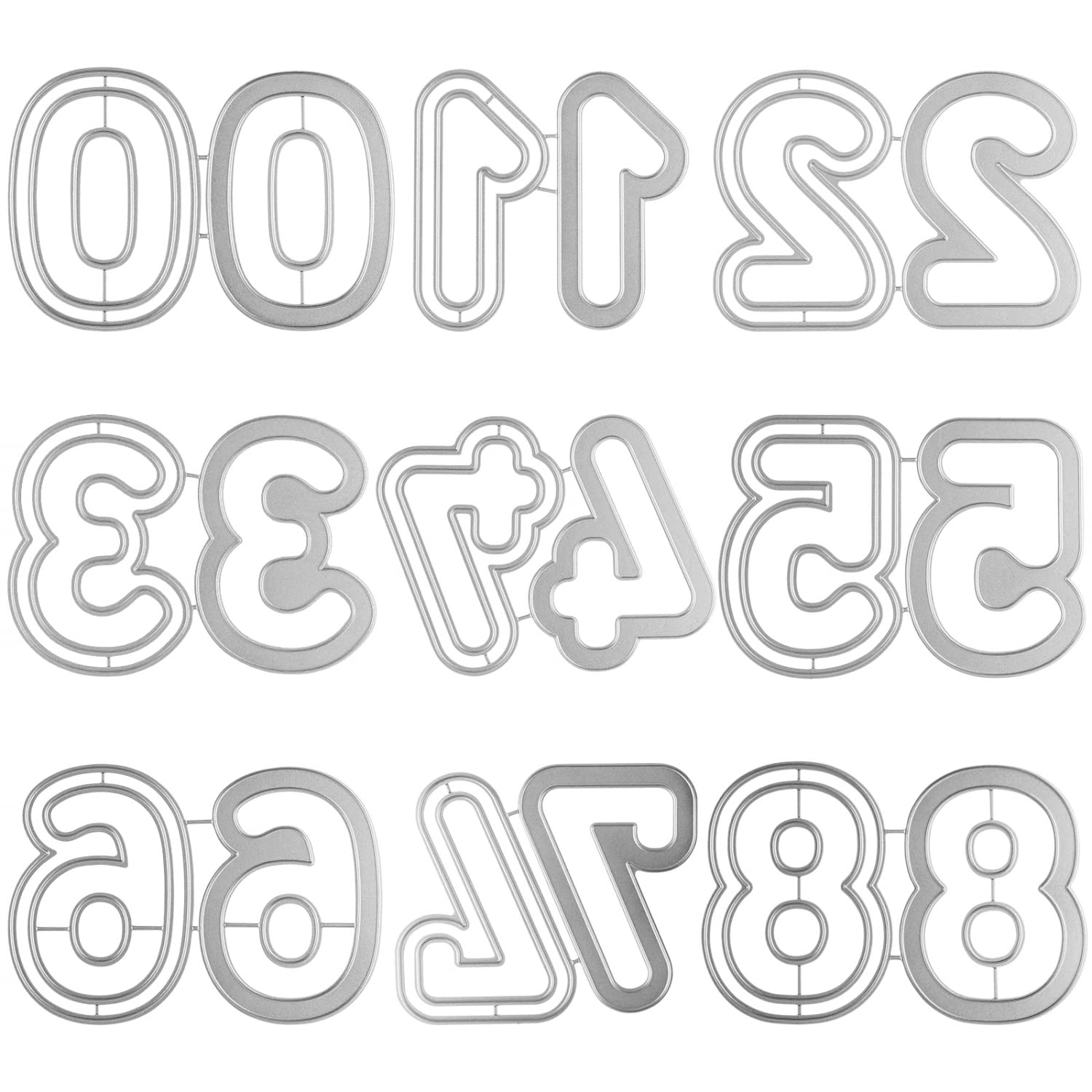 9 Pcs/Set Number 0-8 Dies Cutting for Paper Crafting Arts Metal Cutting Dies for DIY Scrapbooking Paper Card Stencil Die Cuts Moulds Handmade Crafts Scrapbook