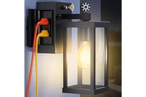 NookNova Porch Light with Outlet, Dusk to Dawn Motion Sensor Outdoor Light with GFCI Outlet Porch Light Wall Sconce Waterproof Exterior Light Fixtures Outside Light for House Patio Garage Hallway