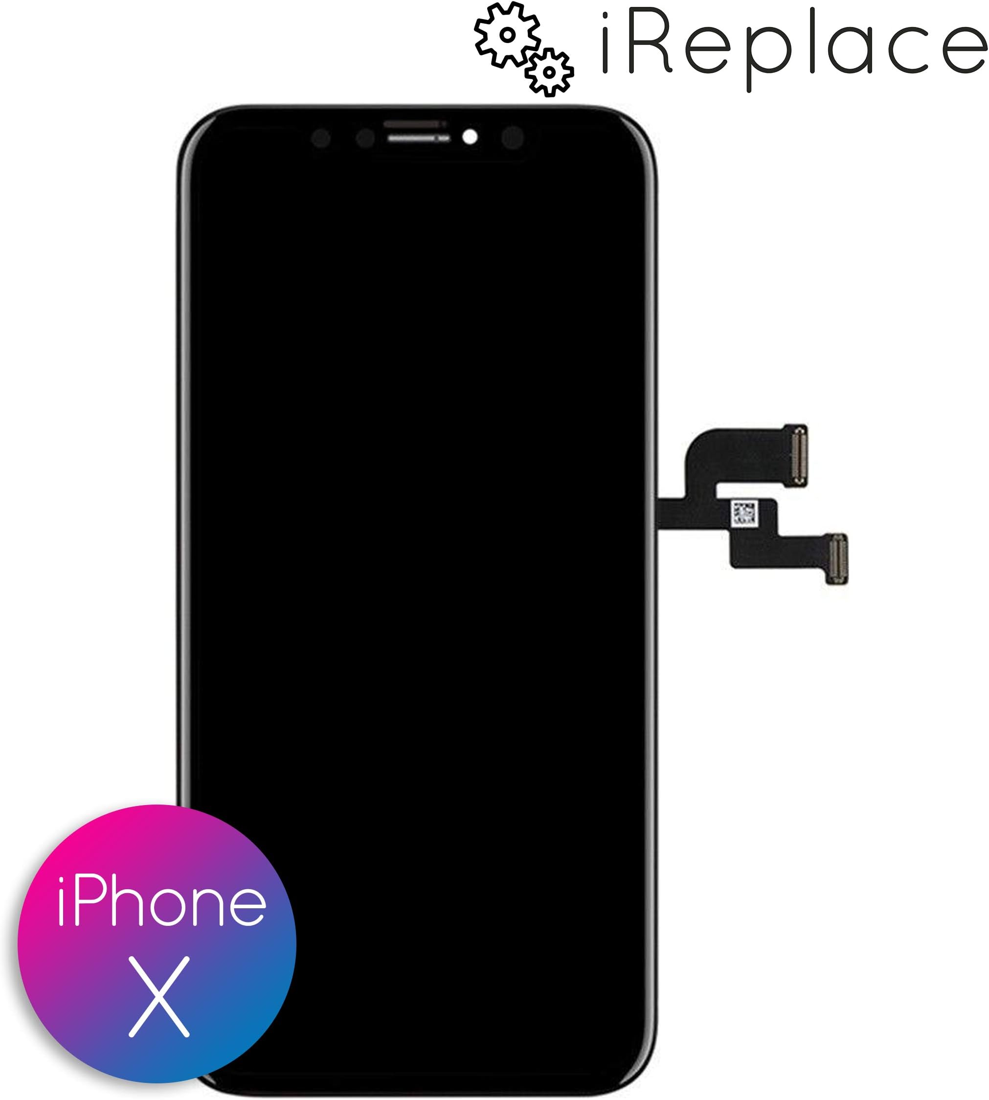 iPhone X Screen Replacement OLED OEM Complete Kit Black/Silver Display; with TouchScreen, Retina Display Glass - Easy Repair Guided Installation DIY