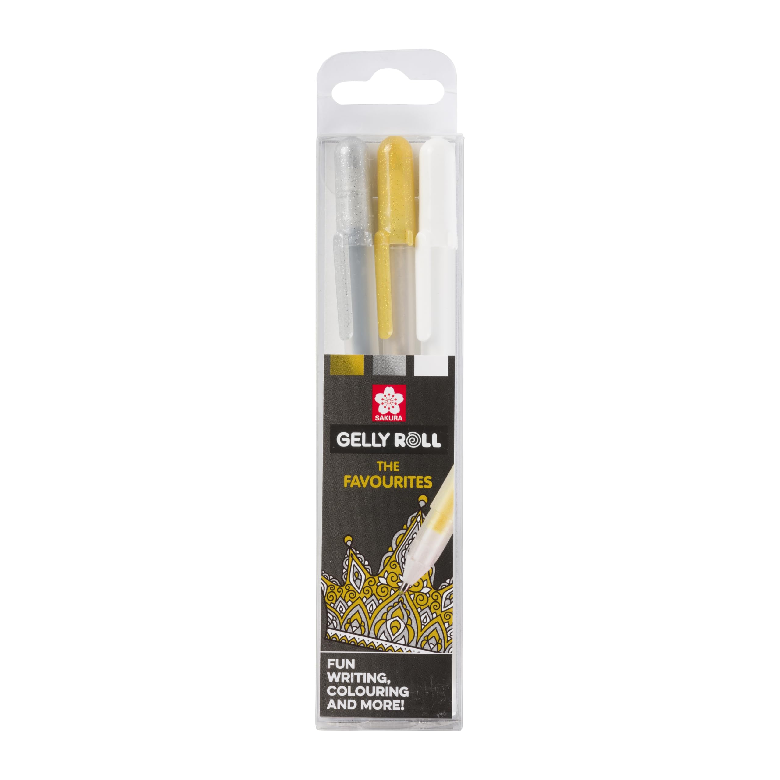 SAKURA - The Favourites Collection of 3 Gelly Roll Pens Gold-Silver-White