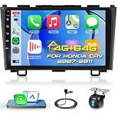 [4G+64G] Car Radio Stereo for Honda CRV 2007-2011 | Wireless CarPlay Android Auto 9 Inch IPS TouchScreen Android 15 GPS 5Ghz-WiFi Bluetooth DSP Audio Mic HD Rear Camera