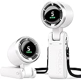 Jancane Personal Handheld Fan,High-Speed Turbo Fans,5-Speed with LED Display,Powerful Motor,4000mAh,USB Rechargeable Portable Cooling Fan for Outdoor Activities,Travel,Working,White