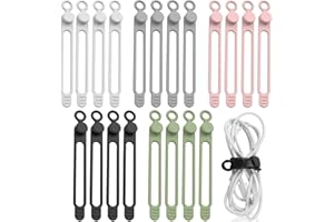 4.17 inch Reusable Cord Organizers,New Cable Management Organizer Silicone Cable Ties,Data Cable Organizer,Colorful Wire Orga