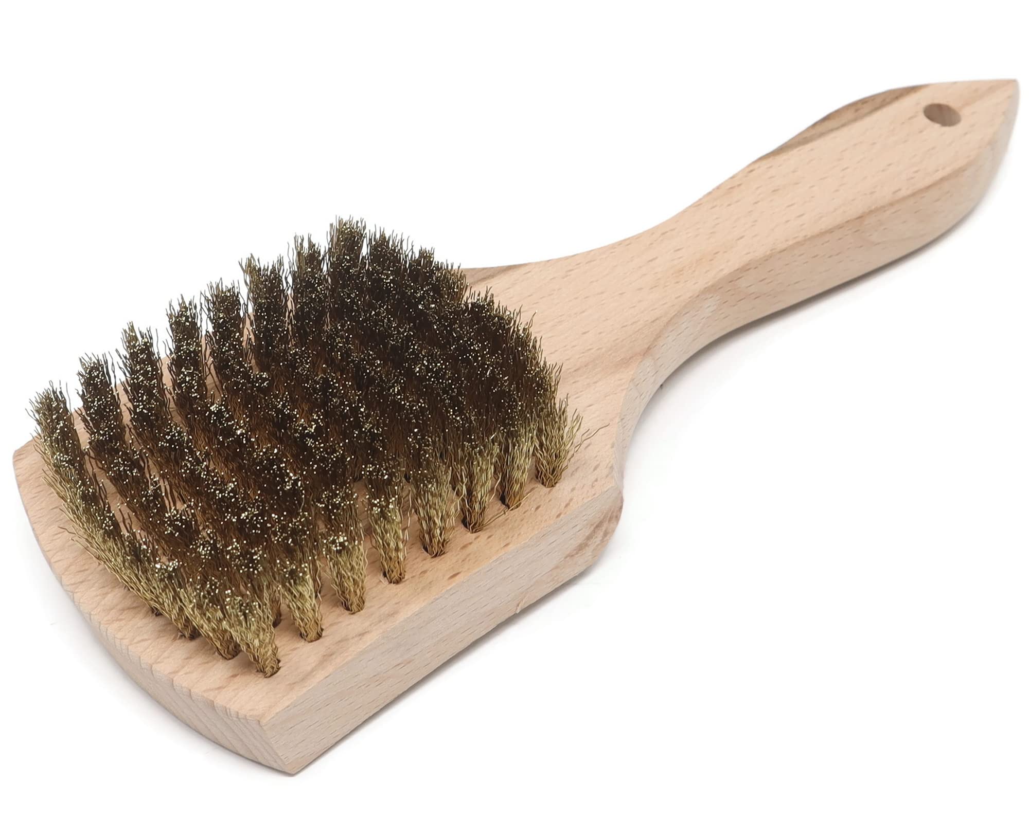 Brass Wire Utility Scrub Brush | 9" Hardwood Handle | Made in USA for Tough Cleaning Jobs