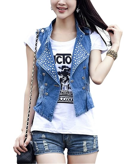 short jean vest