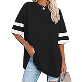 Oversized Tshirts for Women Summer Short Sleeve Round Neck Graphic Tee Shirt