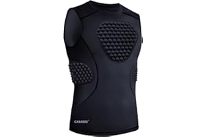 Cabasse Youth Padded Protective Shirt, Chest Rib Protector Heart Guard Sternum Shirt for Football Paintball Baseball