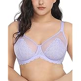 HSIA Minimizer Bras for Women Large Bust Full Coverage Lace Plus Size Bra - Mermaid Scales