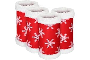 MIXWEER Horse Christmas Tack Horse Leg Wraps Faux Fur Polyester Standing Wraps for Horses Leg Loose and Comfortable for Christmas Parades, Set of 4(Snowflake)